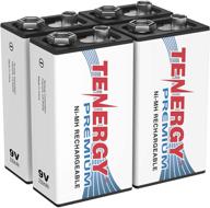 🔋 аккумуляторы tenergy premium 9v - высокотоковые nimh 9v площадные батареи емкостью 250mah для пожарной сигнализации/детектора дыма (4 штуки) логотип