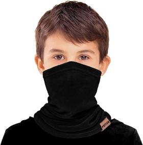 img 3 attached to 🧣 Warm Winter Fleece Neck Gaiter Set for Kids - Windproof Face Cover Mask for Ski, Motorcycle, and Outdoor Activities - 2 PCS Kids Neck Warmer Balaclava