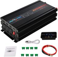 🔌 efficient 2000w power inverter with wireless remote control, lcd display, triple ac outlets, and usb port - ideal for travel and camping (modified sine) logo