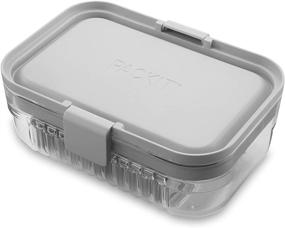 img 3 attached to 🍱 Mod Lunch Bento Food Storage Container - PackIt, Steel Gray