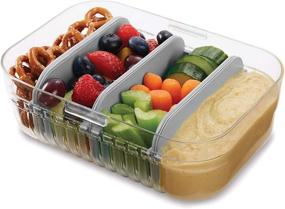 img 1 attached to 🍱 Mod Lunch Bento Food Storage Container - PackIt, Steel Gray