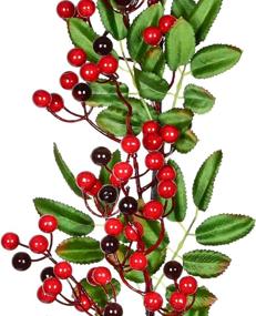 img 3 attached to 🎄 Jazz up Your Christmas Décor with Lvydec's 6ft Red Berry Garland - Artificial Greenery with Festive Red Berries and Green Leaves for Fireplace, Stairs, and Table Decorations
