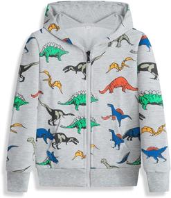 img 4 attached to 🦖 Dinosaur-themed HZXVic Pullover Hoodies - Stylish Lightweight Sweatshirts for Boys Ages 4-12