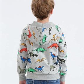 img 1 attached to 🦖 Dinosaur-themed HZXVic Pullover Hoodies - Stylish Lightweight Sweatshirts for Boys Ages 4-12