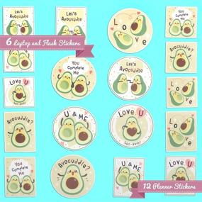 img 3 attached to 🥑 18-Pack Navy Peony Funny Avocado Fruit Sticker Set - Waterproof, Durable, Perfect Fit for Planners, Laptops, Water Bottles