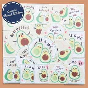 img 2 attached to 🥑 18-Pack Navy Peony Funny Avocado Fruit Sticker Set - Waterproof, Durable, Perfect Fit for Planners, Laptops, Water Bottles