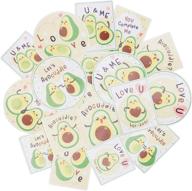 🥑 18-pack navy peony funny avocado fruit sticker set - waterproof, durable, perfect fit for planners, laptops, water bottles logo