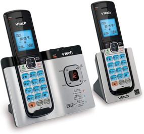 img 1 attached to 📞 VTech DS6621-2 DECT 6.0 Expandable Cordless Phone: Connect to Cell, Bluetooth, Answering System - Silver/Black, 2 Handsets
