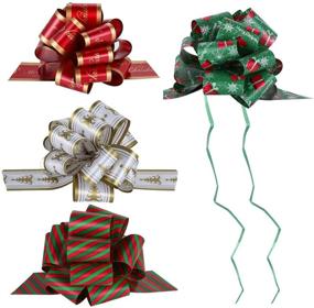 img 1 attached to PintreeLand 24PCS Christmas Wrap Pull Bows: Wide Ribbon Accessory for Easy Xmas Present Decoration