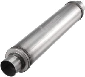 img 4 attached to 🔍 Upower 2.25" Inlet/Outlet Exhaust Muffler Aluminized - 18" Body Length, 22" Overall Length - 2 1/4" Resonator Muffler - Compatible with 50251FLT - Weld-on Design