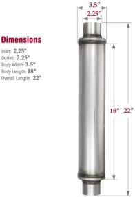 img 1 attached to 🔍 Upower 2.25" Inlet/Outlet Exhaust Muffler Aluminized - 18" Body Length, 22" Overall Length - 2 1/4" Resonator Muffler - Compatible with 50251FLT - Weld-on Design