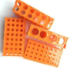 img 1 attached to 4 Way Plastic Test Tube Rack (Orange)