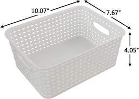 img 2 attached to 📦 Callyne Set of 6 Woven Plastic Storage Baskets in White