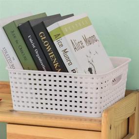 img 1 attached to 📦 Callyne Set of 6 Woven Plastic Storage Baskets in White