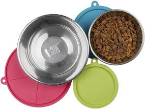 img 2 attached to 🍉 Stainless Silicone Watermelon Pet Bowl by Messy Mutts