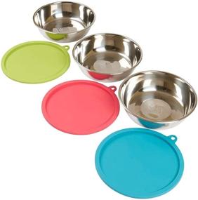 img 4 attached to 🍉 Stainless Silicone Watermelon Pet Bowl by Messy Mutts