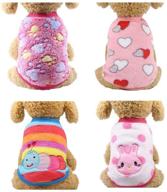 🐶 yikeyo set of 4 puppy clothes for small to medium girl dogs - winter warm yorkie chihuahua fleece sweaters with cute cartoon animal patterns - outfits perfect for pet cat - sizes xxs to xl логотип