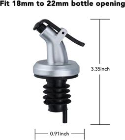 img 3 attached to 🔒 Leakproof Silver Oil Spouts - Kitchen Bottle Stopper Spout for Olive Oil, Vinegar, Salad, Wine, etc. - Set of 6