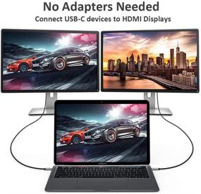 img 1 attached to 🔌 High-Quality USB C to HDMI Cable 4K 60Hz - Connect MacBook Pro/Air, iPad Pro, Surface Book 2, and More to HDTV/Monitor