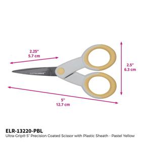 img 3 attached to 🔪 ECR4Kids Cutting Edge Ultra-Grip 5" Precision Non-Stick Coated Scissors - Extra Sharp Pointed Tip in Pastel Yellow - Ideal for Sewing and Crafting with Included Sheath