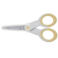 🔪 ecr4kids cutting edge ultra-grip 5" precision non-stick coated scissors - extra sharp pointed tip in pastel yellow - ideal for sewing and crafting with included sheath logo