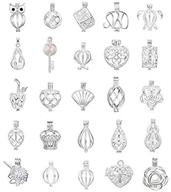 💎 enhance your jewelry collection with 10pcs mix jewelry making supplies silver plated bead cage pendant - customizable with pearls, stones, and perfume essential oils for an exquisite scent diffusing pendant charms - perfect mother's day gift logo