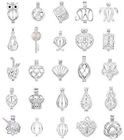 img 3 attached to 💎 Enhance Your Jewelry Collection with 10pcs Mix Jewelry Making Supplies Silver Plated Bead Cage Pendant - Customizable with Pearls, Stones, and Perfume Essential Oils for an Exquisite Scent Diffusing Pendant Charms - Perfect Mother's Day Gift