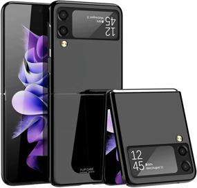 img 4 attached to 📱 10 Cent Samsung Galaxy Z Flip 3 Case 5G (2021) – Ultra Thin Hard PC Shockproof Screen Protector with Stylish Piano Lacquer Coating – Sleek Cover Case in Piano Black