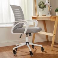 🪑 enhance your home office with an ergonomic computer desk chair: crystal clear rubber casters, adjustable swivel, mesh back, lumbar support & armrests for women men adults логотип