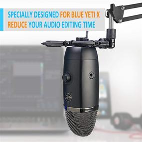 img 3 attached to YOUSHARES Синяя виброизоляция Blue Yeti X с усовершенствованной технологией из сплава для улучшенного снижения вибраций и шума от ударов, идеально совместимая с микрофоном Blue Yeti X и подходящей микрофонной подвеской Boom Arm Stand.