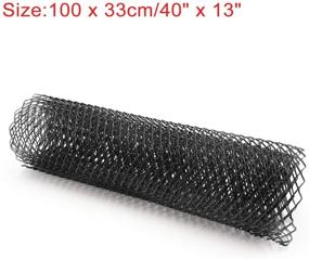 img 3 attached to 🚗 uxcell Car Grille Mesh - 40x13 Inch Aluminum Alloy Sheet Grid, Universal Bumper Rhombic Hole - Black (10x20mm)