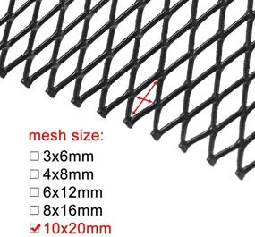 img 2 attached to 🚗 uxcell Car Grille Mesh - 40x13 Inch Aluminum Alloy Sheet Grid, Universal Bumper Rhombic Hole - Black (10x20mm)