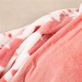 img 2 attached to 🐄 RYNGHIPY Super Soft Animal Cow Print Bed Throws Flannel Fleece Throw Blanket Cozy Warm Plush Throw for Sofa Couch, Cute Farm Cow Pattern Gifts for Kids Girls (Pink, 51''x63'')