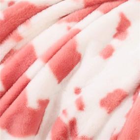 img 1 attached to 🐄 RYNGHIPY Super Soft Animal Cow Print Bed Throws Flannel Fleece Throw Blanket Cozy Warm Plush Throw for Sofa Couch, Cute Farm Cow Pattern Gifts for Kids Girls (Pink, 51''x63'')