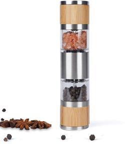 img 4 attached to 🧂 2-in-1 Refillable Salt and Pepper Grinder | Stainless Steel Grinder | Adjustable Coarseness | Ceramic Rotor | Refillable Salt and Pepper Mill