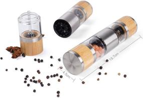 img 2 attached to 🧂 2-in-1 Refillable Salt and Pepper Grinder | Stainless Steel Grinder | Adjustable Coarseness | Ceramic Rotor | Refillable Salt and Pepper Mill