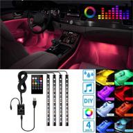 🚗 multicolor led interior car lights with controller, wireless control and sound activation, 4pcs 48 usb led underglow lighting kits for cars, dc 5v logo