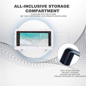 img 1 attached to 📱 FXLD Waterproof Wall Mounted Phone Case, Shower & Kitchen Phone Wall Mount, Fits Phones Under 6.8 inches, Non-Trace Shower Phone Holder (White)