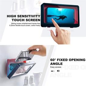 img 2 attached to 📱 FXLD Waterproof Wall Mounted Phone Case, Shower & Kitchen Phone Wall Mount, Fits Phones Under 6.8 inches, Non-Trace Shower Phone Holder (White)