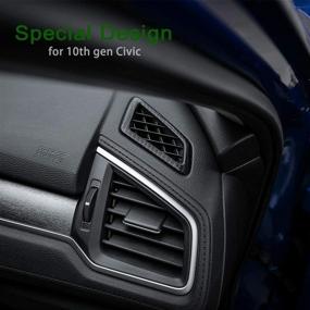 img 1 attached to 🚗 накладки на воздушные вентиляционные отверстия панели приборов в стиле ABS карбонового волокна для Honda Civic 10 поколения 2016-2020 гг.