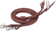 weaver leather brown latigo split reins - round braided, 1/2" x 7 логотип