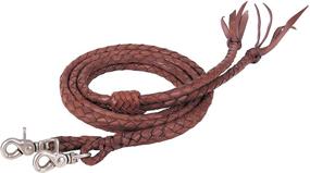 img 1 attached to Weaver Leather Brown Latigo Split Reins - Round Braided, 1/2" x 7