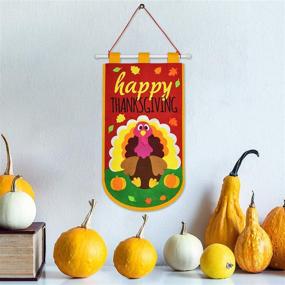 img 3 attached to 🦃 Festive Thanksgiving Felt Door Banner: Ideal Decoration for Home, Office, or Classroom, Turkey Dinner Party, and Outdoor Fall Decor