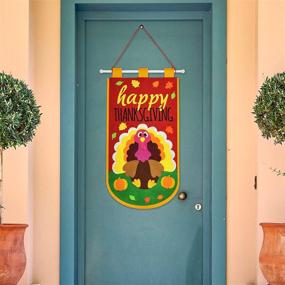 img 2 attached to 🦃 Festive Thanksgiving Felt Door Banner: Ideal Decoration for Home, Office, or Classroom, Turkey Dinner Party, and Outdoor Fall Decor