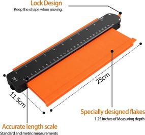 img 1 attached to Minpory 10 Inch Contour Gauge with Lock Duplicator - Wide Irregular Shape Duplication Profile, Essential Tool for Tiling, Flooring, Woodworking, Laminate, DIY Handyman, Construction