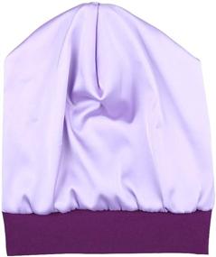 img 1 attached to 🌙 Silk Satin Lined Slap Cap for Curly Hair Women - Soft Cotton, Durable Elasticity - Ideal for Day & Night