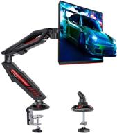 🖥️ mu0027 single monitor desk mount - adjustable gaming monitor arm stand mount, holds lcd screen up to 32 inch, clamp/grommet base, supports 17.6lbs | mountup logo