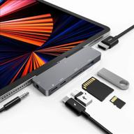 🔌 essential usb c hub for ipad pro 11/12.9 - enhanced connectivity and functionality with 7-in-1 adapter - usb 3.0, 4k hdmi, audio port, pd charging, sd/tf card reader, usb c data port логотип