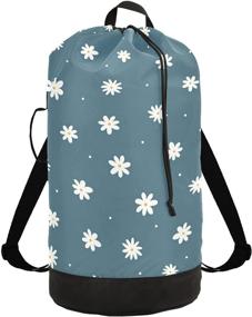img 4 attached to Flower Cute Laundry Bag Backpack: Daisy Dirty Clothes Organizer for Girls - Extra Large, Heavy Duty & Essential for Camp, College, Dorm Rooms