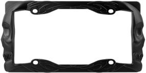 img 1 attached to Custom Accessories 92877 Matte Black Flaming Skull License Plate Frame - A Fiery Addition to Your Vehicle
